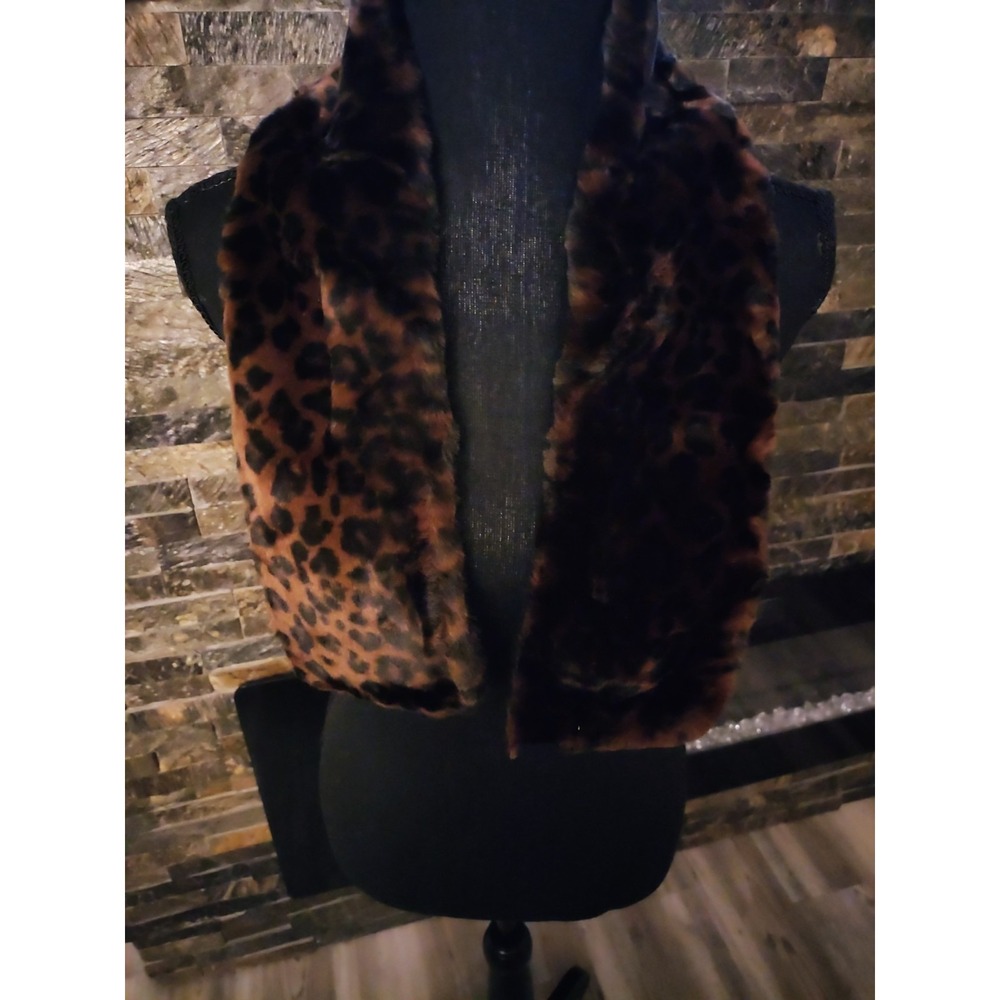 Animal Print Faux Fur Reversible Stole NEW